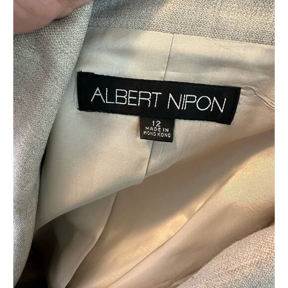 Albert Nipon shimmery tan pant blazer suit size 12 - Picture 3 of 14